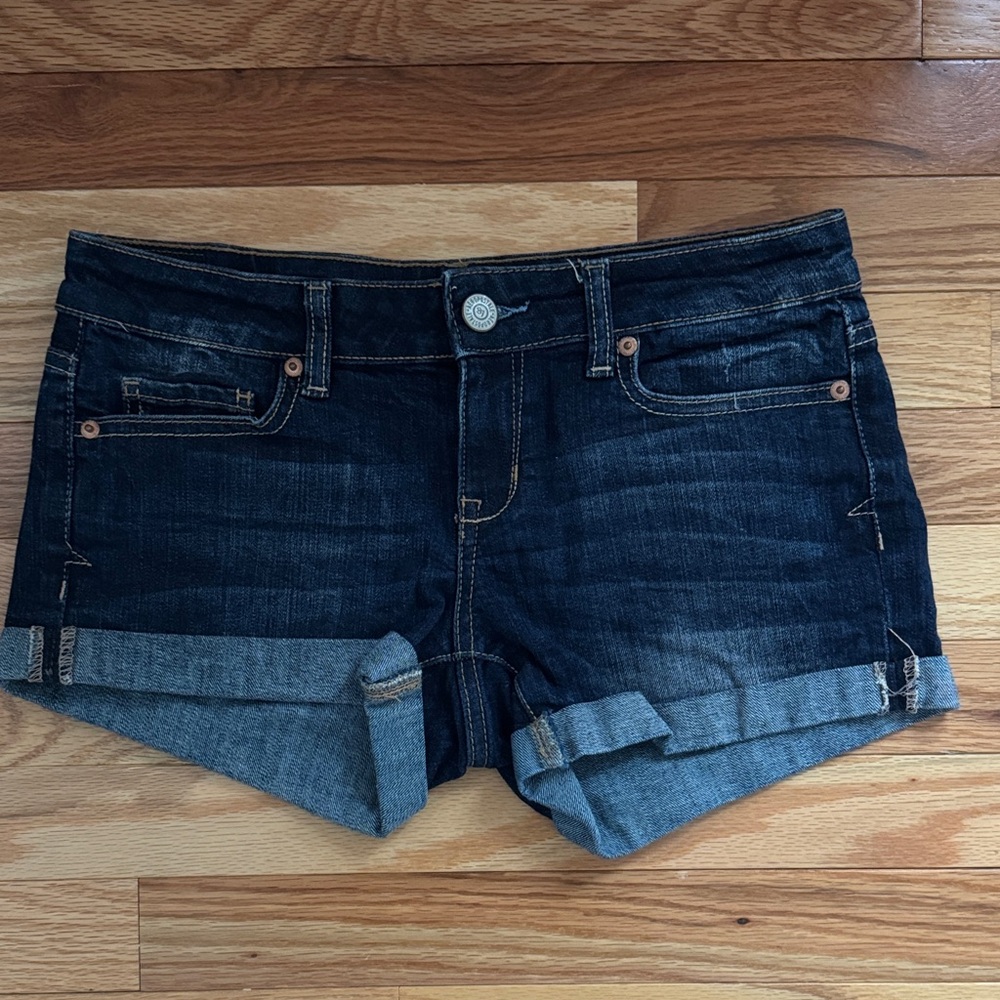 Aeropostale Dark Blue Cuffed Denim Shorts